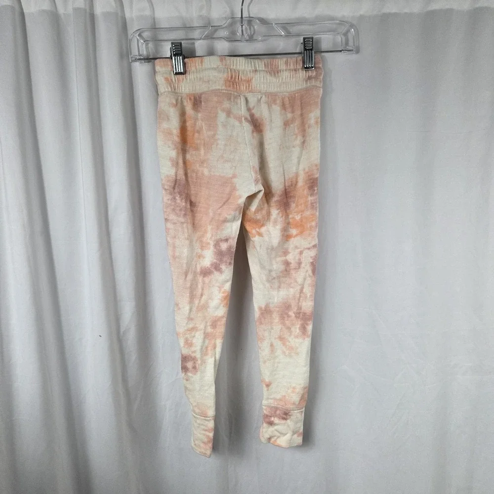 Old Navy Girls Size Small Drawstring Pull On Fleece Jogger Pants Peach Tie Dye